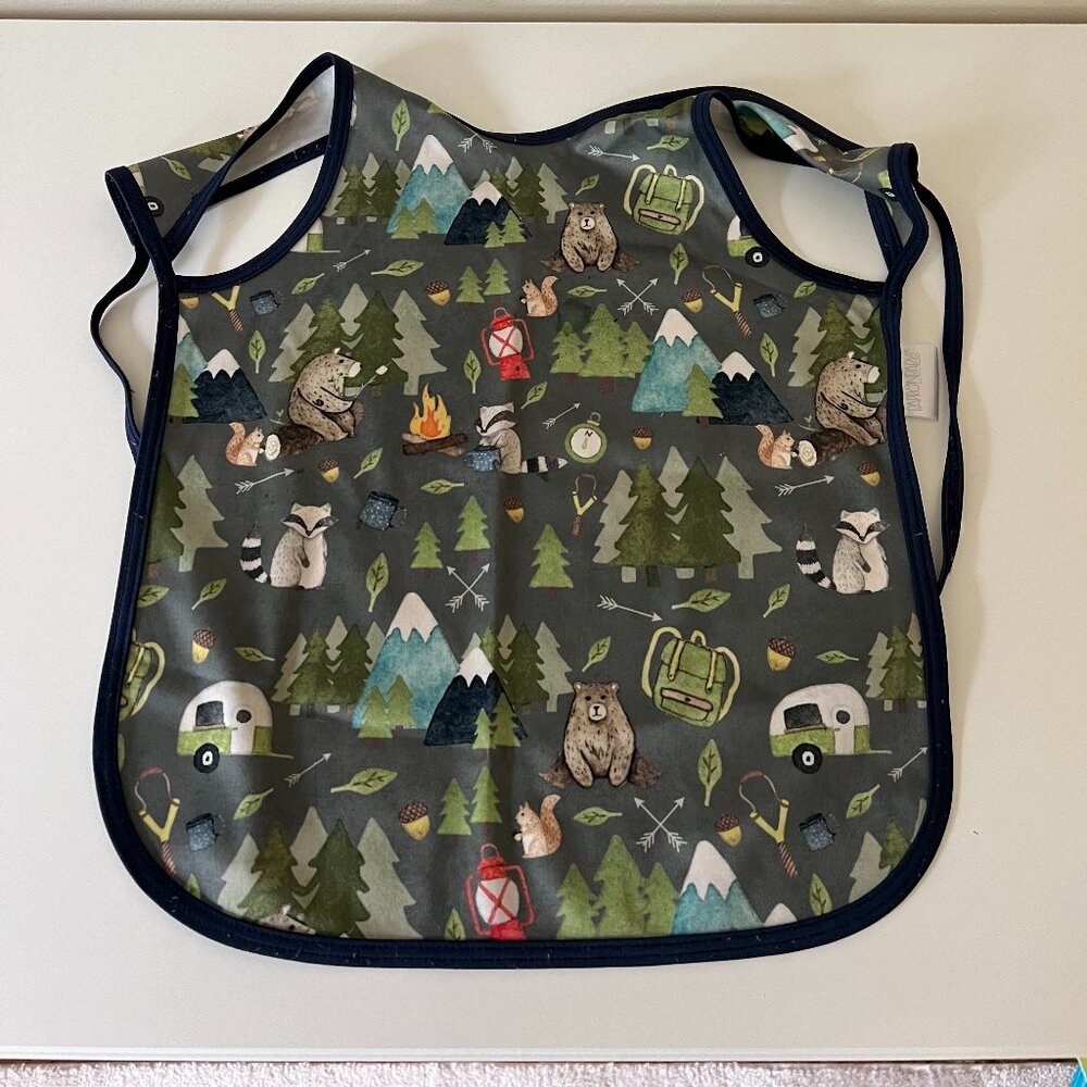 Camping Bears Bapron | Baby/Toddler Apron for Eating | Waterproof Fabric